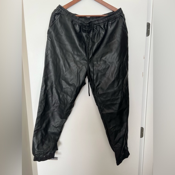 Dex Faux Leather Joggers - Picture 1 of 4